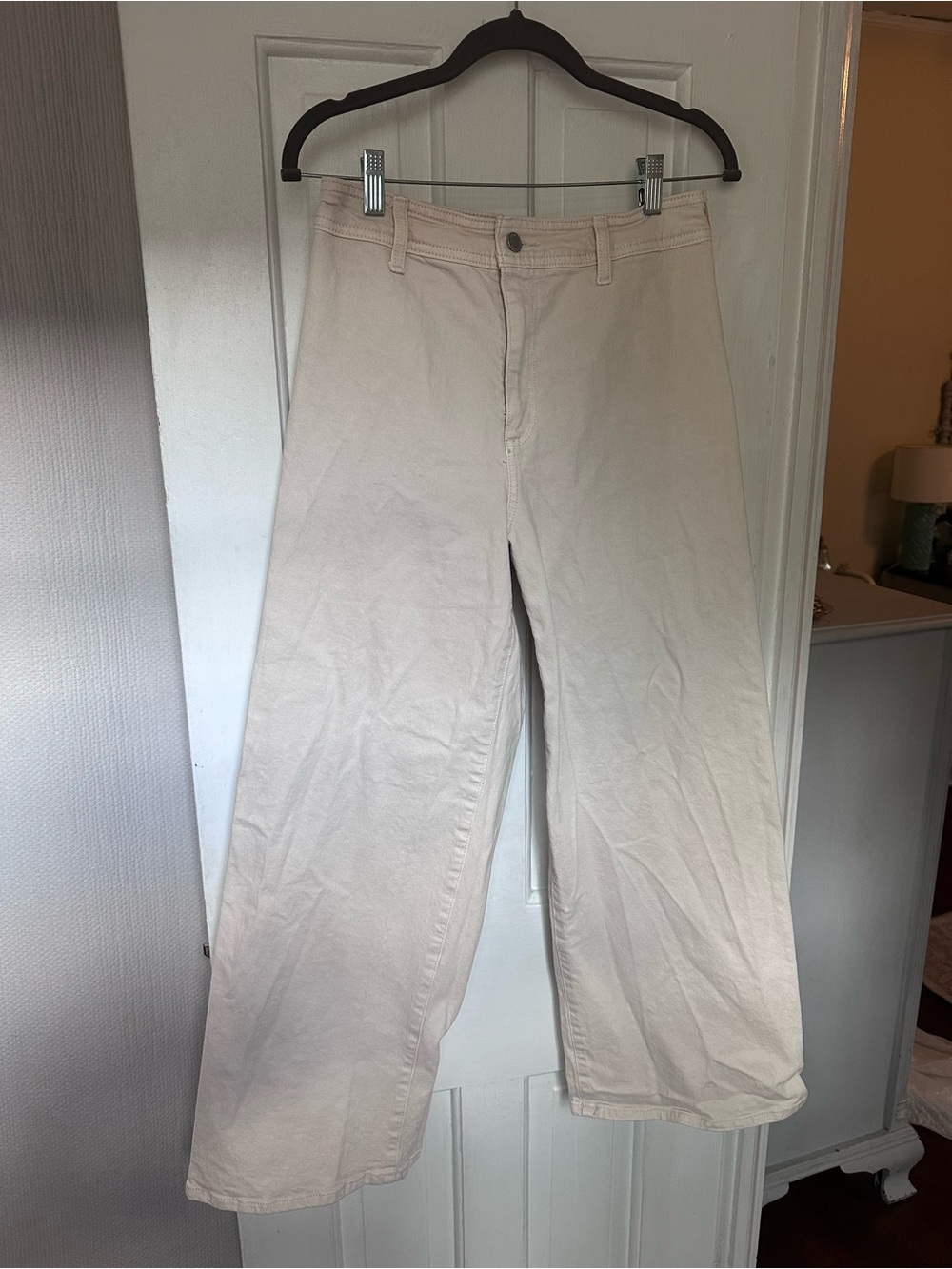 Beige Wide-Leg Women’s Pants